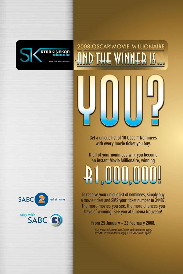 And the winner is? You! 34 helps Ster-Kinekor to shine in Oscars' limelight