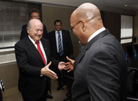 FIFA President Joseph S Blatter meets ANC president Jacob Zuma at Luthuli House, Johannesburg. Picture: backpagepix