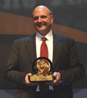 Steve Ballmer, CEO of Microsoft, was presented with the Media Person of the Year award at the 2009 Cannes Lions.