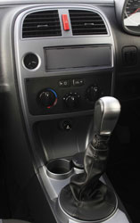 The central console is simple and business-like.