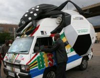The Diski Striker vehicle is doing its bit to raise excitement for the upcoming 2010 Fifa World Cup.