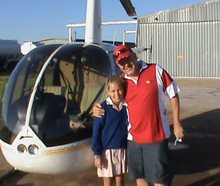 Charné Viljoen with Pieter Möller before the helicopter ride