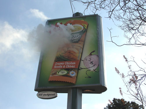 Steaming billboards get hotter