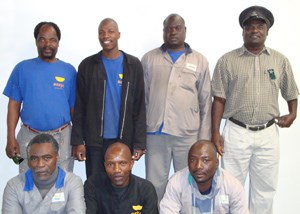 (Back row from left to right) Muzi Zungu, Fortune Masinge, Moses Sandleni, Solly Hlungwani. (Front row from left to right) Eric Mncwangi, Clifford Zimba, Victor HlungwaniAbsent: J. Dani, C. Mgengezania, D. Langa, S, Nkuna, M. Nsibanyoni, George Mhlongo, Jackson Magweza, Solly Kheswa, Sifiso Mbhele, Shadrack Shibambu.