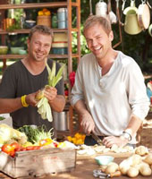 Bill Granger (left) and Justin Bonello - on a search for good food, and by the looks of it, having a great time doing so.