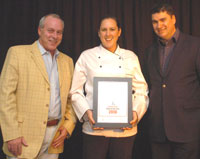 CEO Foodcorp Justin Williamson, Chef of the Year winner Jodi-Ann Pearton of the Food Design Agency and Ray Hartley, Editor, Sunday Times. (Image: by John Liebenberg)