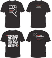SANEF media freedom campaign: t-shirt options.