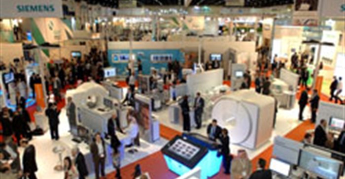 Busy exhibition floor at Arab Health 2011, sister event to Africa Health.