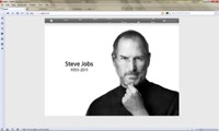 Homepage of Apple's website pays tribute to the late Steve Jobs.