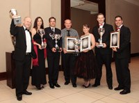 (L - R): Derek Smith of The Coffee Stop, winner of the Newcomer Franchisor of the Year; Tonie Roskell of The Coffee Stop, winner of the Franchisor: Leading Developer of Emerging Entrepreneurs award; Gerald and Cedric Brown of DoRego’s, winner of the Franchisor of the Year Award; Masurick van der Walt of Tina Cowley Reading Centre, winner of the Franchisee of the Year Award; and Renier Hattingh and Riaan van den Berg of Scooters Pizza, winners of the Brand Builder of the Year Award.