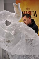 Ice art captivates New Year party crowd