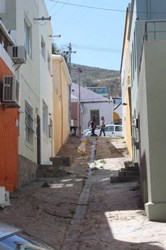 Narrow cobbled streets are a feature of the Bo Kaap.