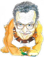 Caricature of Farquhar by Peter van der Merwe for Advantage Magazine celebrating Farquhar's 50th year in the business.