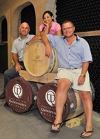 Andre Kotze of Cape Cooperage CWG Protege, Elmarie Botes and Kanonkop winemaker Abrie Beeslaar