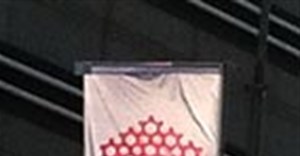 2012 Design Indaba flag with Andy Cartwright's modular design.