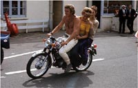 Environmentalist Steve McQueen demonstrates the advantages of motorcycling. Pic: .