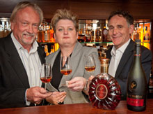 L - R: Chris Weeden (E. Snell & Co. Marketing Director); Antoinette Drumm (African Zone Director for Remy Cointreau) and Patrick Mariuz (International Ambassador of Remy Martin and Louis XIII Cognacs).