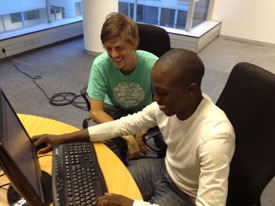 Peter Gregory, Umbraco trainer with Bluegrass’ Maxwell Phiri