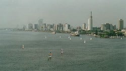 Lagos Island and part of Lagos Harbour, taken from close to Victoria Island, looking north-west. (Image: Benji Robertson, via Wikimedia Commons)