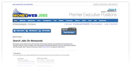 Moneyweb and CareerJunction launch a premium financial Jobs Portal