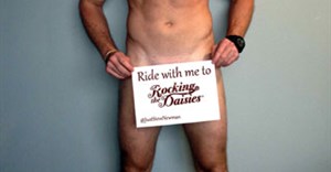 Naked &quot;rhino guy&quot; to Cycle to Daisies