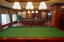 Pool at sea? A self-levelling pool table keeps your balls in place whatever the sea conditions.