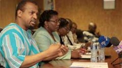 Hope Papo at a media briefing. Image: