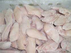 Frozen chickens are imported cheaply from EU countries. Image: