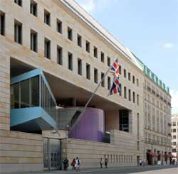 The UK's embassy in Berlin was allegedly used to spy on government leaders. Image: Wiki Images