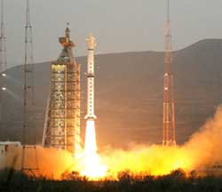 The Long March 4B rocket takes off carrying a Brazilian satellite that failed to enter orbit. Image: