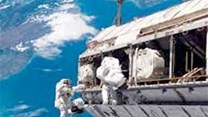 Astronauts aboard the ISS may need to venture outside the craft to repair a fault in the cooling system. Image: Wiki Images