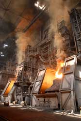 Steel volumes were low last year as demand waned and infrastructure projects failed to materialise. Image ArcelorMittal SA.