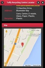 Locator app to assist recycling