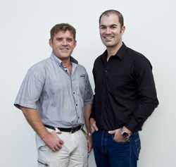 From left are the 2013 winners in the commercial radio categories: Daron Mann (Best Breakfast Show Presenter) and Wayne Hart (Best Music Show for the Algoa FM Top 30)