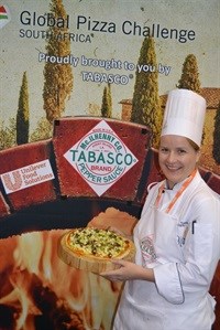 Tammy Henton with her winning pizza.