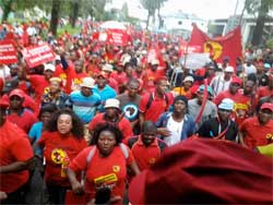 Numsa workers are allegedly intimidating Transnet's workers who have refused to join their strike action at Ngqura Container Terminal. Image: Numsa