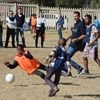 MU football legend plays with disadvantaged kids in Joburg