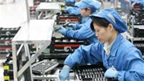 Workers at Foxconn's Taipei factory have helped boost Taiwan's exports by 10.6% as markets in the USA and Europe recover and demand for electronic products rises sharply. Image: