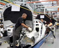 Car manufacturing levels are sharply up with several manufacturers working overtime to catch up on export orders. Image: