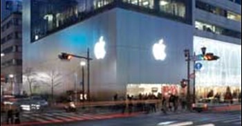 Apple's store in Ginza, Japan was buzzing as people from various countries including China queued for hours to get their hands on the new phones and sell them at a profit in mainland China. Image: Apple