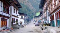 The main street in Tashigang, Bhutan, one of the sites that can be explored using Google's Steet View of the isolated country that discourages tourism. Image: Wikipedia