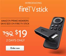 Amazon's streaming device, the Fire Stick is being sold for $39 seeking to gain market share that offers a wide number of devices for streaming services already. Image: