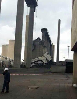 The collapsed silo. (Image: Eskom)