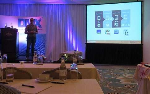 Steve Gardner of DigitLab, presenting at the DMX Conference
