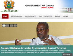 The official website of the government of Ghana was among a number that were hacked.