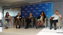 Farzanah Mall, Director and KPMG Higher Education Conference Lead; Prof Brian O’Connell, Rector University of the Western Cape (retired); Prof Ahmed Bawa, Vice-Chancellor Durban University of Technology; Nomboniso Maqubela, Chairperson: Audit Committee University of Fort Hare; Prof Enrico Uliana, Executive Director University of Cape Town.