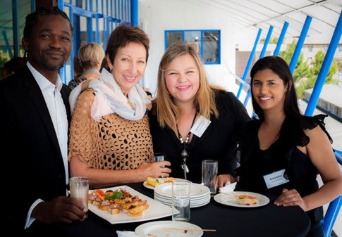 Event guests, from left to right, Africa Melane of Cape Talk, Ellen Raubenheimer, Editor of Get it Cape Town, Chanel Lee Glass of At Leisure and Wendy Nathan, Director at House of Monatic.