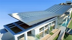 Photovoltaic panels integrated into roof design