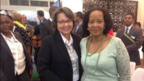 At the opening the WTM Africa 2015, Mayor of Cape Town Patricia de Lille and Deputy Minister of Tourism Tokozile Xasa.