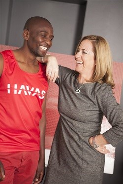 Lynn Madeley CEO Havas Southern Africa with Msizi Zulu Comrades Runner